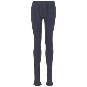 ACNE STUDIOS Ribbed-Knit Cotton-Blend Leggings Midnight Blue - XXS